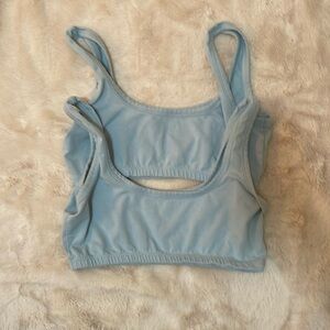 2 PRICED INDIVIDUALLY OMG ARQ wide strap bra in sky blue size medium